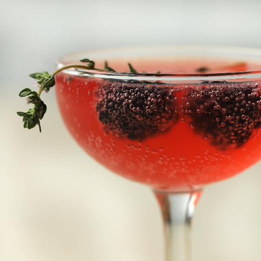 Blackberry & thyme french 75