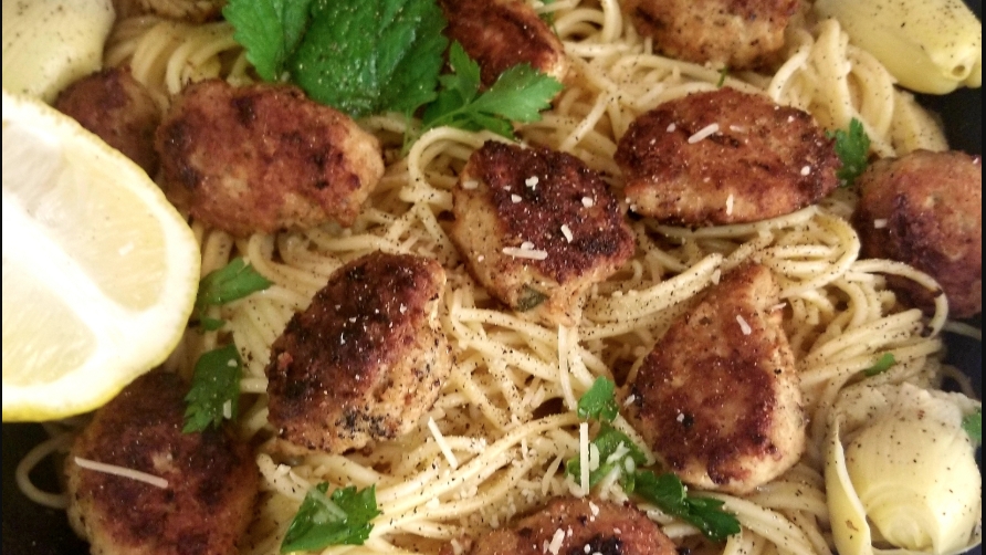 Lemon chicken drop meatballs