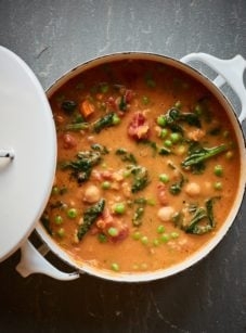 Smoky chickpea, red lentil & vegetable soup