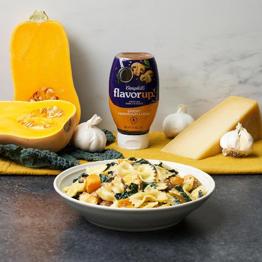 Creamy butternut and sausage pasta