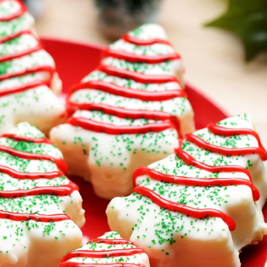 Little debbie-inspired christmas tree cakes