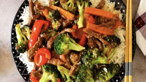 Beef vegetable stir-fry