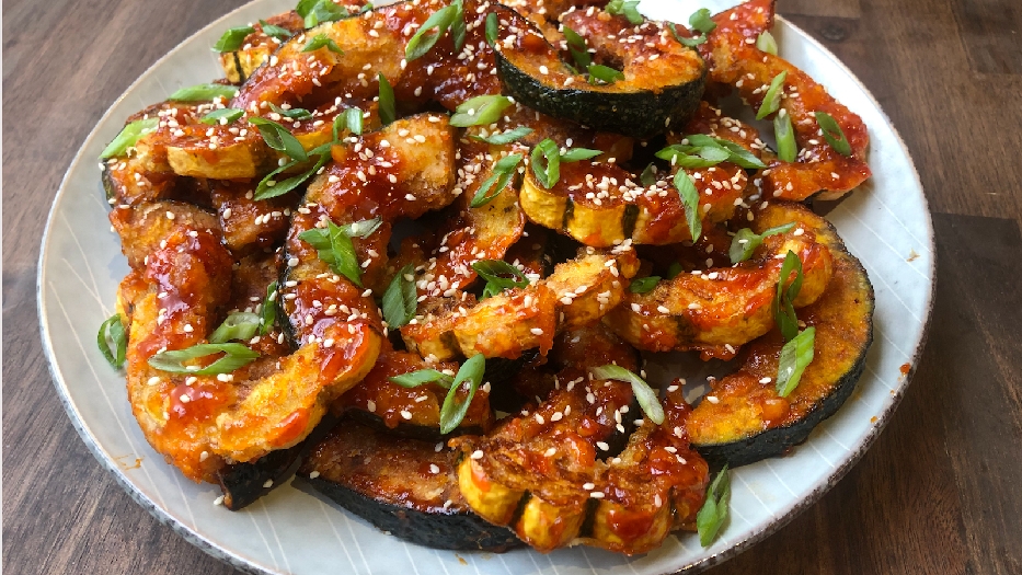 Gochujang fried fall squash