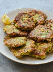 Zucchini fritters with feta and dill