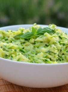 Creamed zucchini with garlic & basil