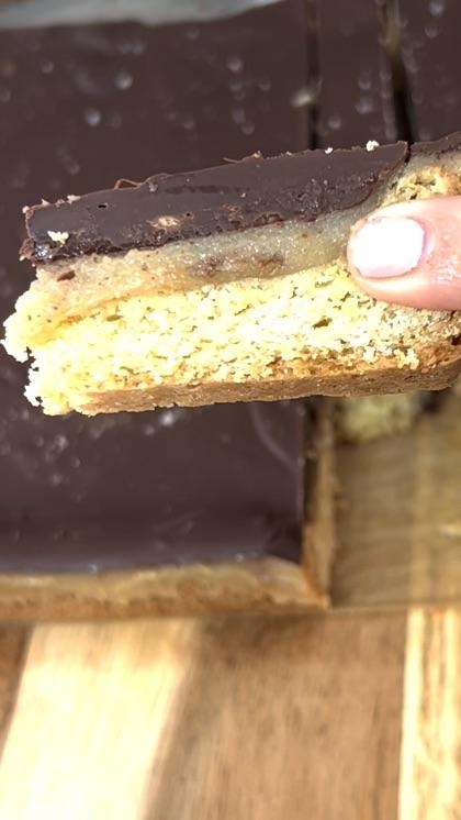 Chocolate caramel cookie “twix” bar