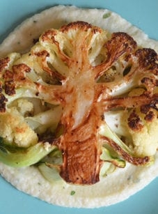 Cauliflower steaks with cauliflower purée