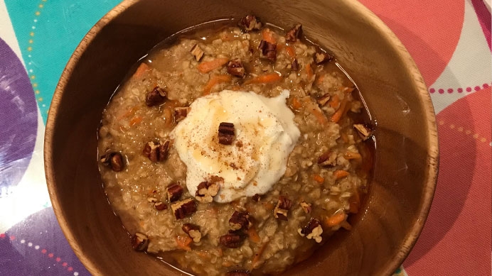Chocolate carrot cake oatmeal