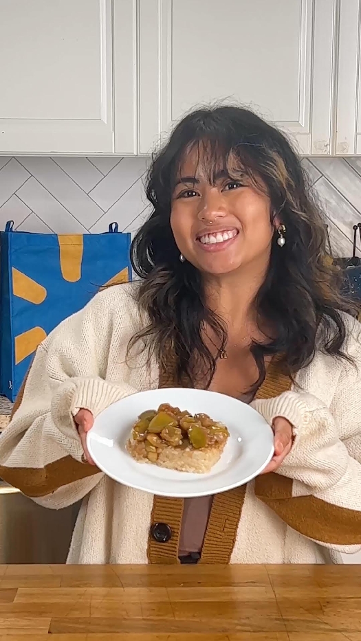 Biko with apple compote