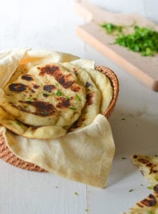 Homemade naan
