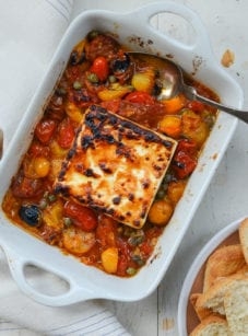 Broiled feta with garlicky tomatoes & capers