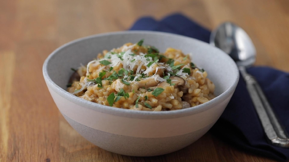 Mushroom and leek risotto