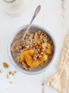 Peaches & cream steel-cut oatmeal