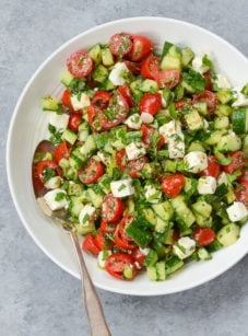 Israeli salad with feta
