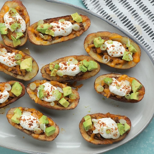 Taco-spiced crispy potato skins