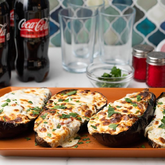 Cheesy stuffed eggplant