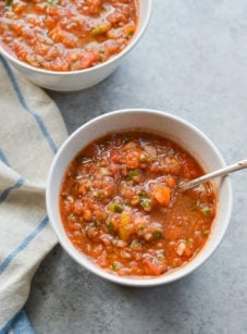 Roasted garlic gazpacho