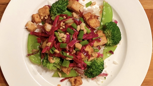 Crispy tofu stir fry