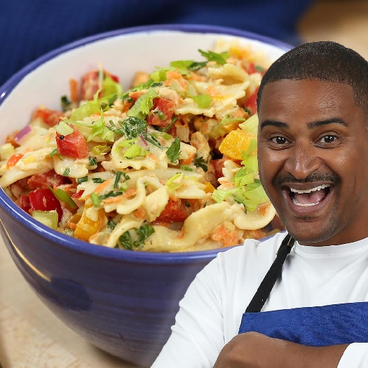 Creamy veggie tuna pasta salad