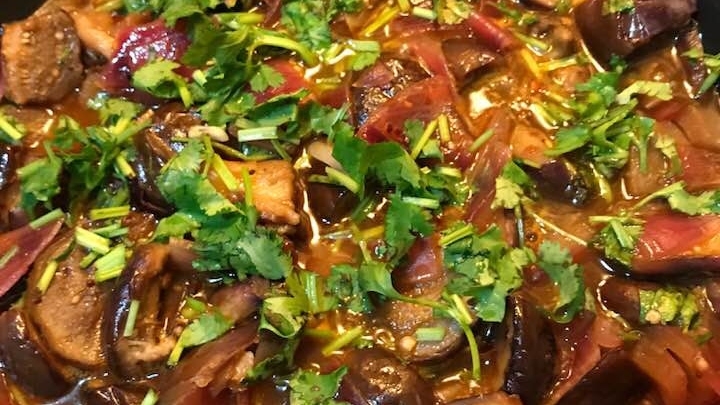 Sweet and sour eggplant