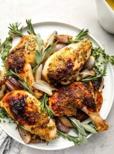 Roast chicken with herb butter