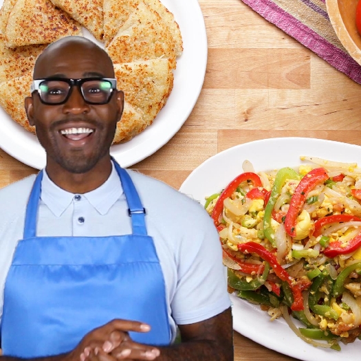 Ackee and saltfish with bammy as made by karamo and jason brown