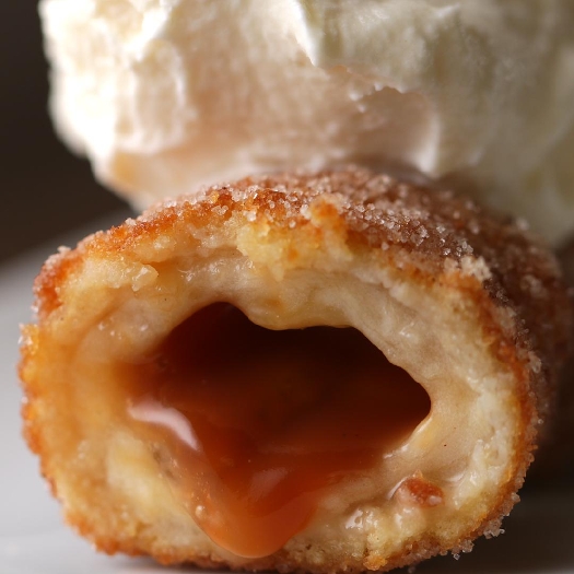 Dulce de leche-stuffed bananas