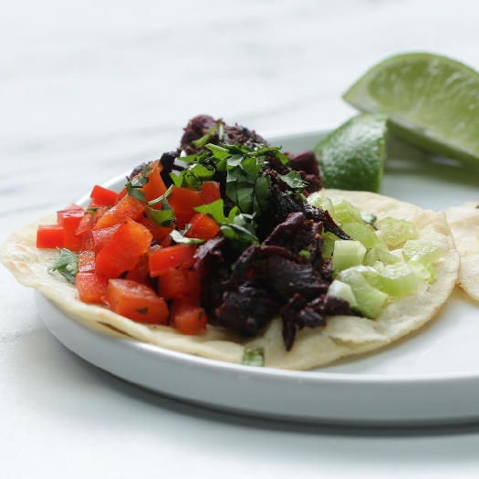 Hibiscus flower tacos