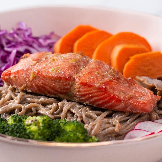 One-pot salmon & soba dinner for two