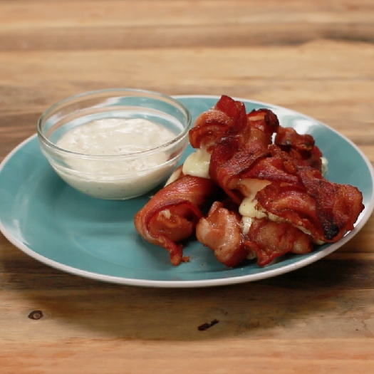 Bacon-wrapped mozzarella sticks