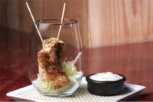 Skewers Of Cumin Chicken With Yoghurt Lemon Honey Dipping Sauce