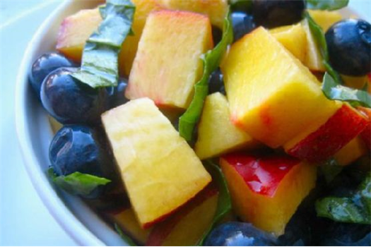 Nectarine Blueberry Basil Fruit Salad