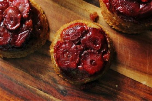 Strawberry Upside Down Cakes with Vanilla Bean