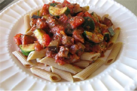 Creamy Ratatouille Over Penne