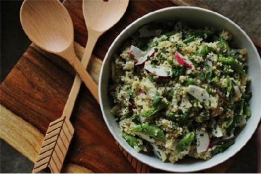 Radish & Snap Pea Quinoa Salad