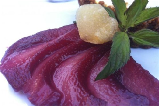 Scarlet Poached Pears