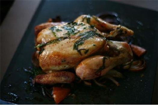 Roast Chicken With Red Wine