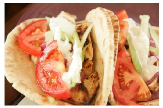 Grilled Chicken Gyros With Tzatziki