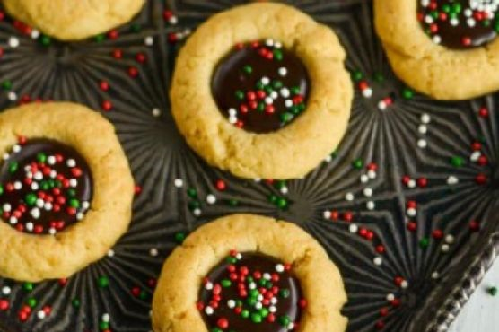 Chocolate-Peppermint Thumbprint Cookies