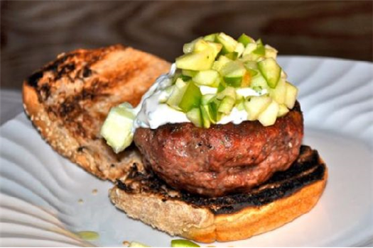 Lamb Burgers With Apple Relish & Creamy Chive Mayo