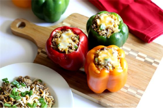 Chorizo and Beef Quinoa Stuffed Pepper