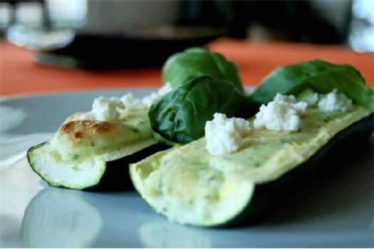 Zucchini Flutes Piped With Basil Ricotta Mousse