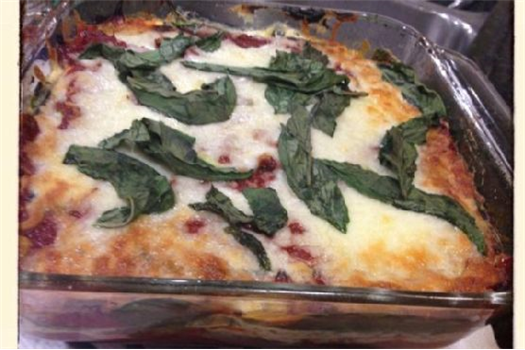 Noodle Free Eggplant and Spinach Lasagna