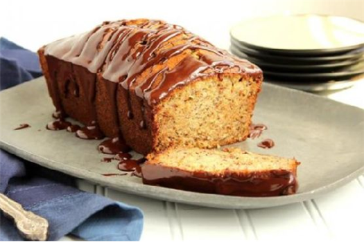 Banana Bread with Chocolate Glaze