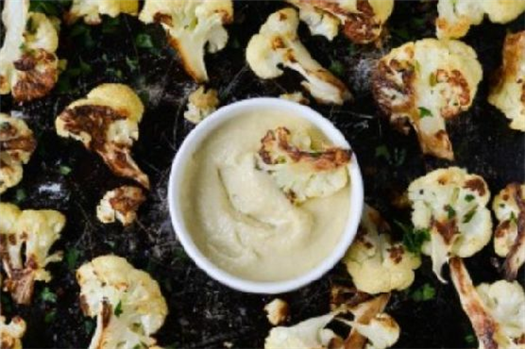 Roasted Cauliflower with Tahini Sauce